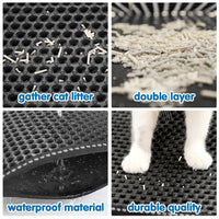 HKM-249747 Cat Litter Mat - Double Layer EVA Pad for Easy Cleanup and Litter Trapping, Waterproof Design