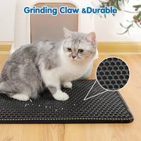 HKM-249747 Cat Litter Mat - Double Layer EVA Pad for Easy Cleanup and Litter Trapping, Waterproof Design