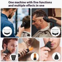 HKM-497171 5-in-1 Men's Hair Clipper with Magnetic Cutter Head and Dual Power System