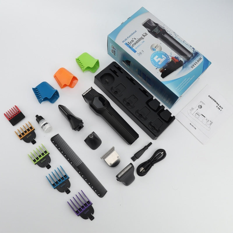 HKM-497171 5-in-1 Men's Hair Clipper with Magnetic Cutter Head and Dual Power System