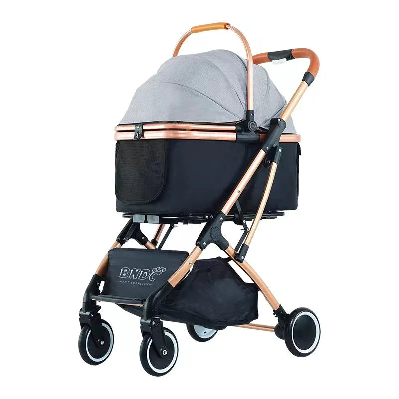 JMT-026058 Foldable Pet Stroller with Four Wheels for Cats and Dogs