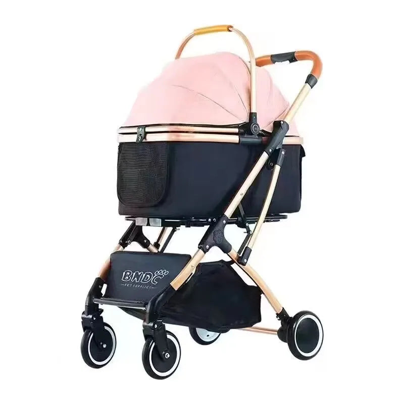 JMT-026058 Foldable Pet Stroller with Four Wheels for Cats and Dogs