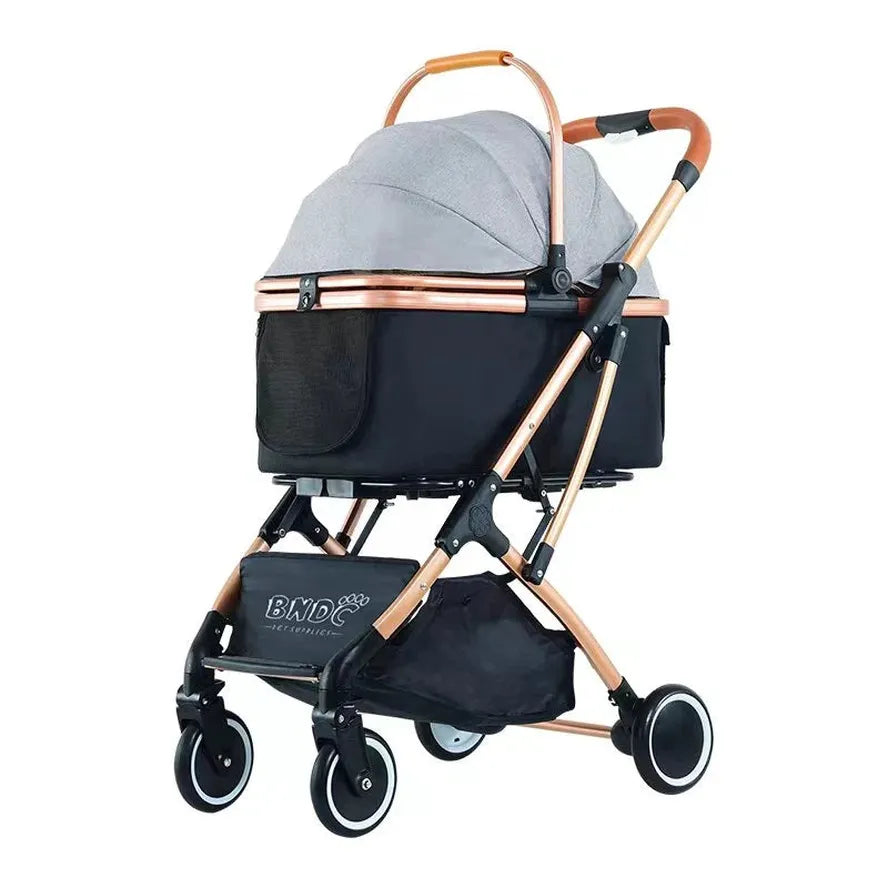 JMT-026058 Foldable Pet Stroller with Four Wheels for Cats and Dogs