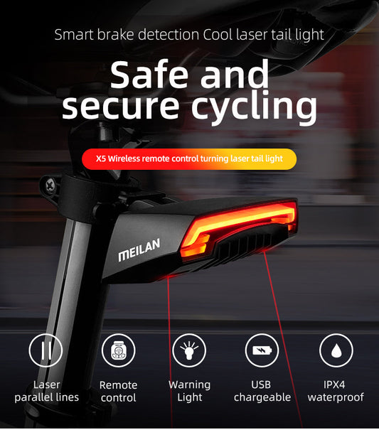 HKM-529043 Bicycle Brake Light with Safety Warning Laser Tail Light
