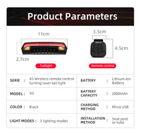 HKM-529043 Bicycle Brake Light with Safety Warning Laser Tail Light