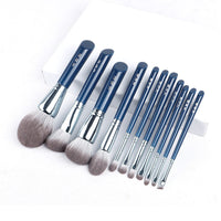 HKM-610259 11-Piece Quick-Drying Bionic Fiber Makeup Brush Set with Wooden Handles
