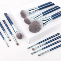 HKM-610259 11-Piece Quick-Drying Bionic Fiber Makeup Brush Set with Wooden Handles