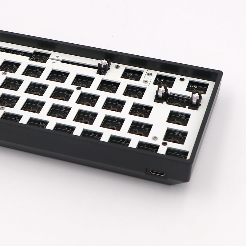 KTX-271315 Custom RGB Wired Keyboard for PC with USB and Bluetooth Connectivity - GK61X Semi-Finished Black Shell