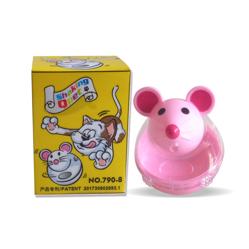 JMT-027274 Cat Mouse Shaped Leaky Tumbler Ball - 5 cm Diameter, 7 cm Height, Ideal for Playful Pets