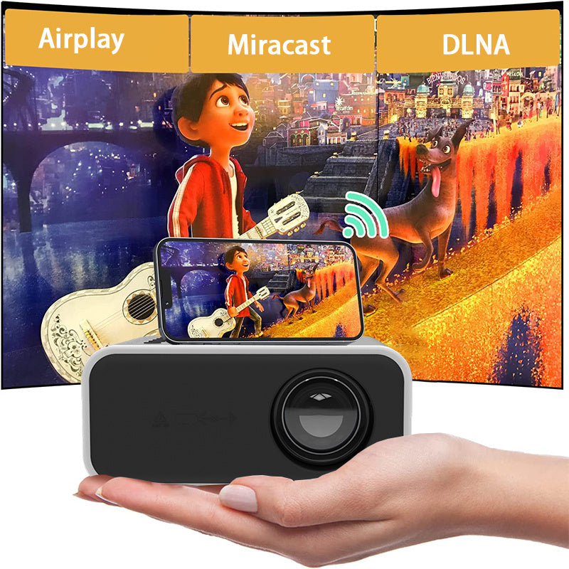 KTX-703571 Compact LED Mini Projector with 1080P Support for Wireless and Wired Streaming on Android and iOS Devices
