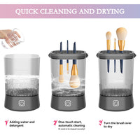 HKM-838483 Electric Makeup Brush Cleaner with 9000 RPM Motor - Automatic and Waterproof Brush Washer for All Sizes
