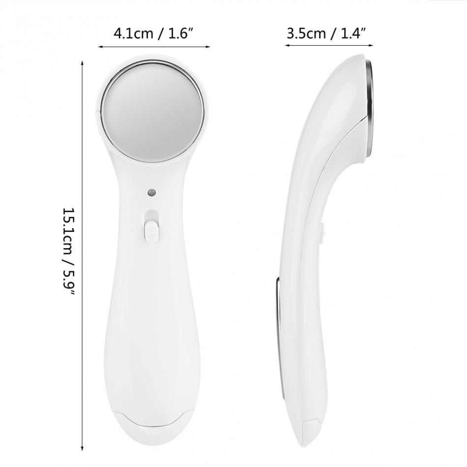 HKM-946515 Ultrasonic Facial Massager for Skin Tightening, Anti-Aging and Pore Cleansing, White/Pink