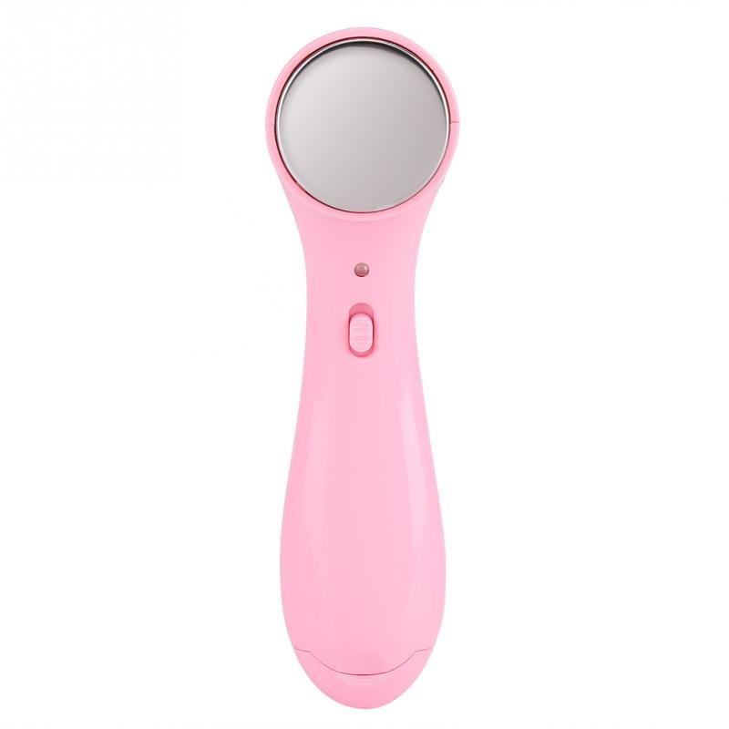 HKM-946515 Ultrasonic Facial Massager for Skin Tightening, Anti-Aging and Pore Cleansing, White/Pink