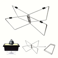 HKM-351379 Portable Stainless Steel Folding Rack with Moisture-Proof Insulated Storage Base for Outdoor Use