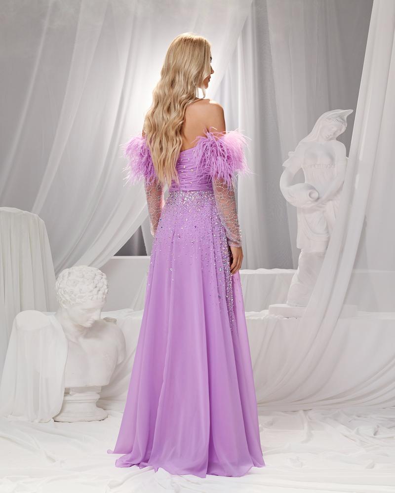 HKM-220819 Elegant Purple Evening Gown for Women - Style EZ25155