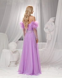 HKM-220819 Elegant Purple Evening Gown for Women - Style EZ25155