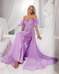 HKM-220819 Elegant Purple Evening Gown for Women - Style EZ25155