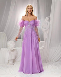 HKM-220819 Elegant Purple Evening Gown for Women - Style EZ25155