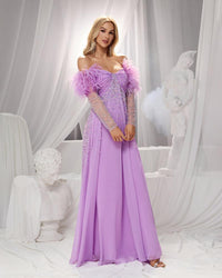HKM-220819 Elegant Purple Evening Gown for Women - Style EZ25155