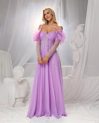 HKM-220819 Elegant Purple Evening Gown for Women - Style EZ25155