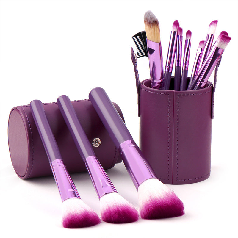 HKM-902867 Beginner's Beauty Tool Set in Multiple Colors - Red, Black, Green, Purple with Artificial Fiber Bristles