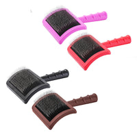 HKM-772627 Knot Comb for Dogs with Hard Stainless Steel Needles - Available in Pink, Red, Black, and Brown