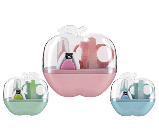 HKM-960915 Baby Nail Care Set - 5-Piece Grooming Kit in Pink, Green, or Blue, Compact Design, Stainless Steel and ABS Materials