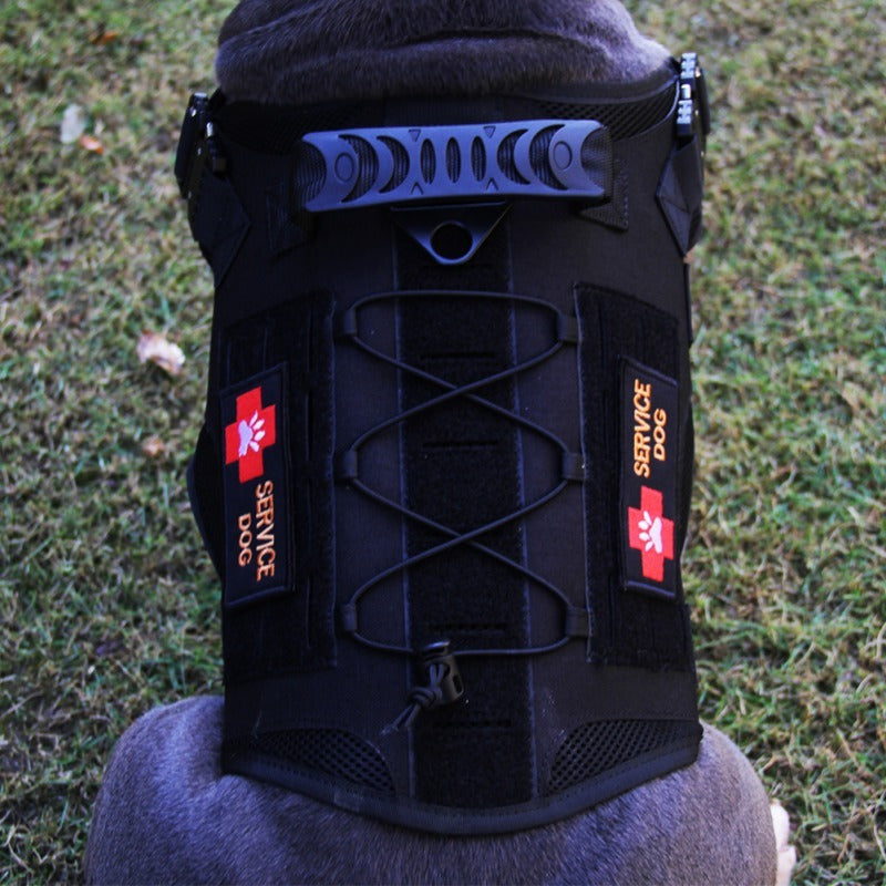 HKM-835027 Tactical Dog Vest with Waterproof 1000D Nylon, Adjustable Fit and MOLLE System, Breathable Mesh for Outdoor Use