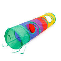 HKM-904147 Rainbow Collapsible Cat Tunnel - Polyester Pet Toy for Play and Comfort