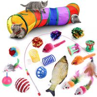 HKM-904147 Rainbow Collapsible Cat Tunnel - Polyester Pet Toy for Play and Comfort