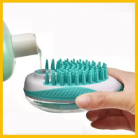 HKM-623443 Silicone Bath Brush and Massage Comb for Dogs and Cats with Liquid Storage Feature