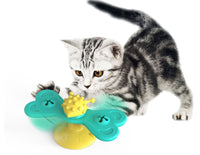 HKM-903827 Butterfly Cat Turntable Bite Toy - Interactive Green and Yellow TPR Design for Cats