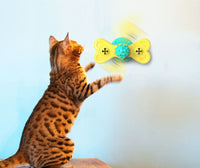 HKM-903827 Butterfly Cat Turntable Bite Toy - Interactive Green and Yellow TPR Design for Cats