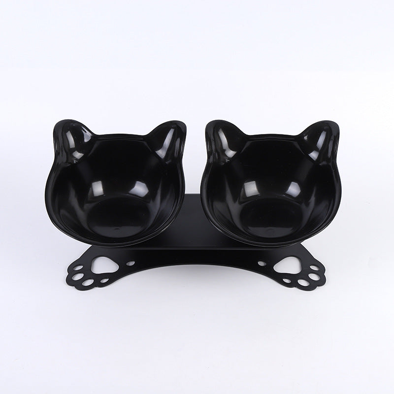 HKM-455251 Cat and Dog Neck Guard Double Bowl with Cat Ear Design - Multiple Colors Available