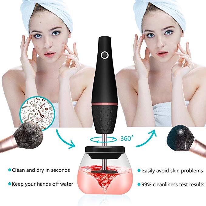 HKM-146899 Electric Makeup Brush Cleaner - Rechargeable ABS Body in Black