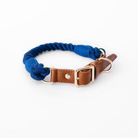 HKM-954387 Cotton Rope and Leather Leash and Collar Set for Medium to Large Dogs ¨C Various Colors Available
