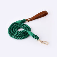 HKM-954387 Cotton Rope and Leather Leash and Collar Set for Medium to Large Dogs ¨C Various Colors Available