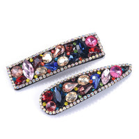 HKM-062611 Personalized Geometric Flannel Colored Glass Hairpin Set