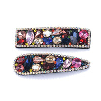 HKM-062611 Personalized Geometric Flannel Colored Glass Hairpin Set