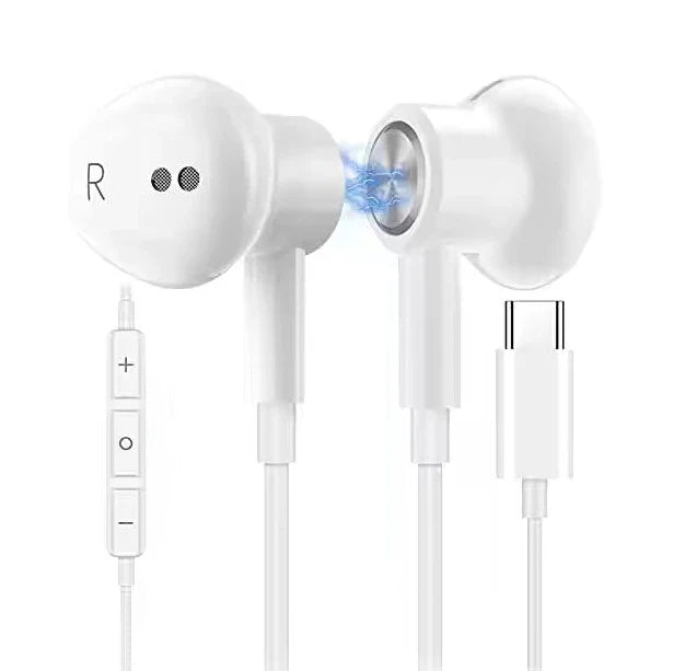 KTX-141075 USB-C Wired Earbuds with Mic for iPhone 15 and Google Devices