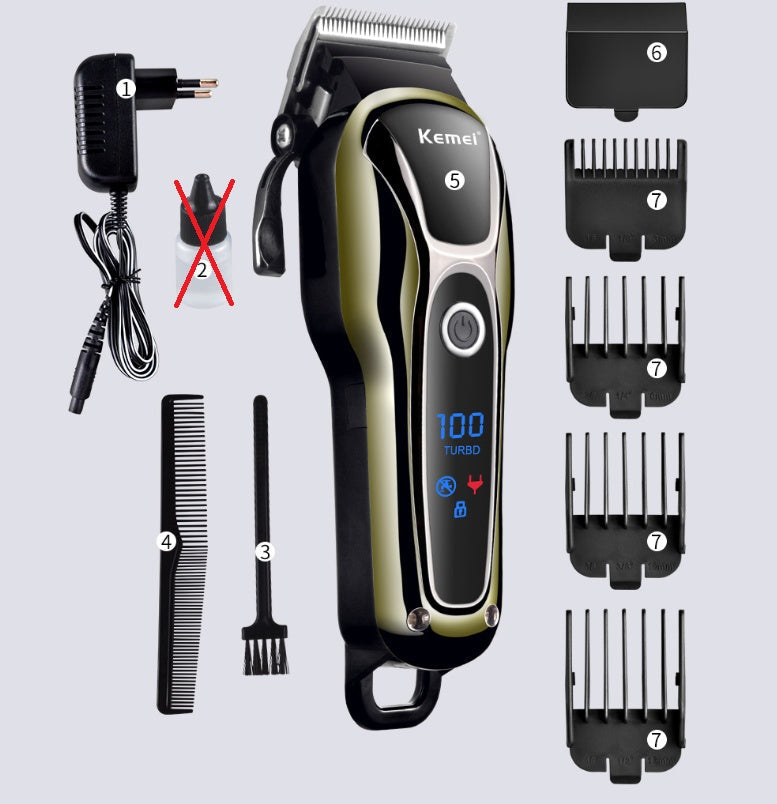 HKM-663635 Rechargeable Hair Clipper with LCD Display and Adjustable Blade Length