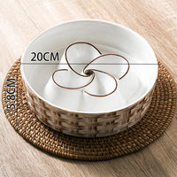 HKM-174995 Ceramic Slow Feeder Dog Bowl for Medium and Large Dogs - Non-Slip Design to Promote Slow Eating and Prevent Choking