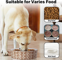 HKM-174995 Ceramic Slow Feeder Dog Bowl for Medium and Large Dogs - Non-Slip Design to Promote Slow Eating and Prevent Choking