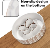 HKM-174995 Ceramic Slow Feeder Dog Bowl for Medium and Large Dogs - Non-Slip Design to Promote Slow Eating and Prevent Choking