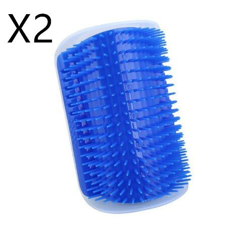 HKM-112659 Cat Self-Grooming Brush with Attracting Cat Mint - Durable Plastic and Easy to Clean, Blue/Gray