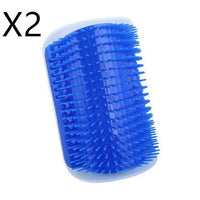 HKM-112659 Cat Self-Grooming Brush with Attracting Cat Mint - Durable Plastic and Easy to Clean, Blue/Gray