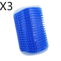 HKM-112659 Cat Self-Grooming Brush with Attracting Cat Mint - Durable Plastic and Easy to Clean, Blue/Gray