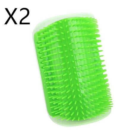 HKM-112659 Cat Self-Grooming Brush with Attracting Cat Mint - Durable Plastic and Easy to Clean, Blue/Gray