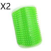 HKM-112659 Cat Self-Grooming Brush with Attracting Cat Mint - Durable Plastic and Easy to Clean, Blue/Gray