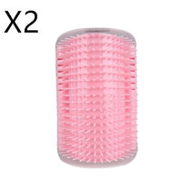 HKM-112659 Cat Self-Grooming Brush with Attracting Cat Mint - Durable Plastic and Easy to Clean, Blue/Gray